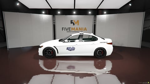 FIVEM Alfa Romeo Giulia Quadrifoglio | Lore Friendly Service Sedan | Working Lights | Custom Livery | HQ Interior | Add-On | Optimized | Fivem Ready | High Quality, image 7