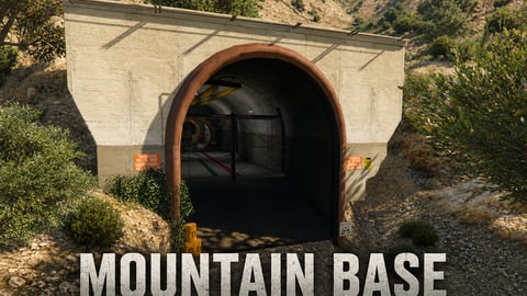 FIVEM Mountain Base | Secret Underground Base MLO | Interior & Exterior | Command Center | Lounge Area | Parking Garage | Add-On | Optimized | Fivem Ready | High Quality cover