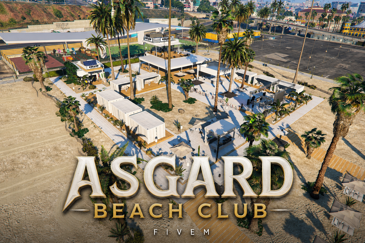 FIVEM Asgard Beach Club | Luxury Beachfront MLO | Interior & Exterior | Multiple Bars | Shop | Tennis Court | Add-On | Optimized | Fivem Ready | High Quality