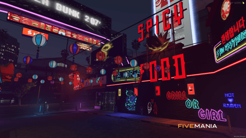 FIVEM Korea Town 2077 | Vibrant Cyberpunk District MLO | Multiple Interiors & Exteriors | Neon Lights | Custom Props | Add-On | Optimized | Fivem Ready | High Quality — image 4