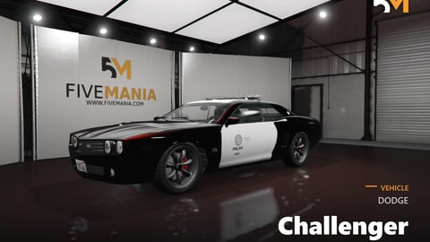 FIVEM Dodge Challenger | Lore Friendly Police Muscle Car Add-On | Working Emergency Lights | Custom Liveries | HQ Interior | Optimized | Fivem Ready | High Quality cover