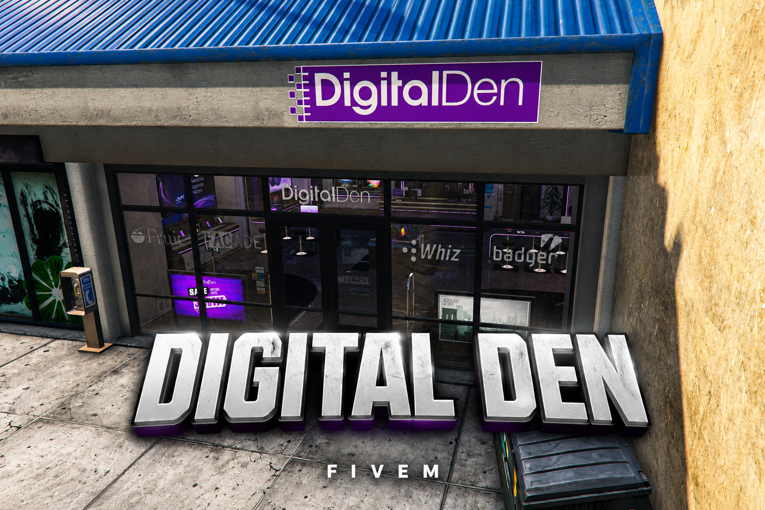 FIVEM Digital Den | Modern Electronics Store MLO | Interior & Exterior | Detailed Displays | Backroom & Storage | Add-On | Optimized | Fivem Ready | High Quality