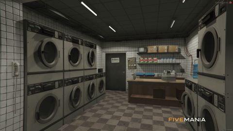 FIVEM Grove Laundromat | Functional Business MLO | Interior & Exterior | Working Machines | Custom Props | Add-On | Optimized | Fivem Ready | High Quality — image 4