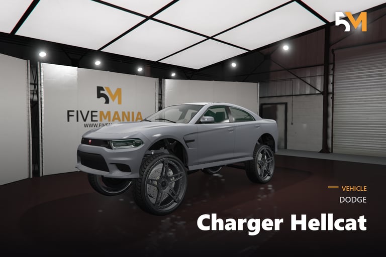 FIVEM Dodge Charger Hellcat, Lifted Sports Sedan [Badged] Add-On