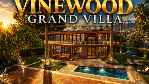 FIVEM Vinewood Grand Villa | Luxury Modern Estate | Interior & Exterior | Pool & Balconies | Add-On | Optimized | Fivem Ready | High Quality cover