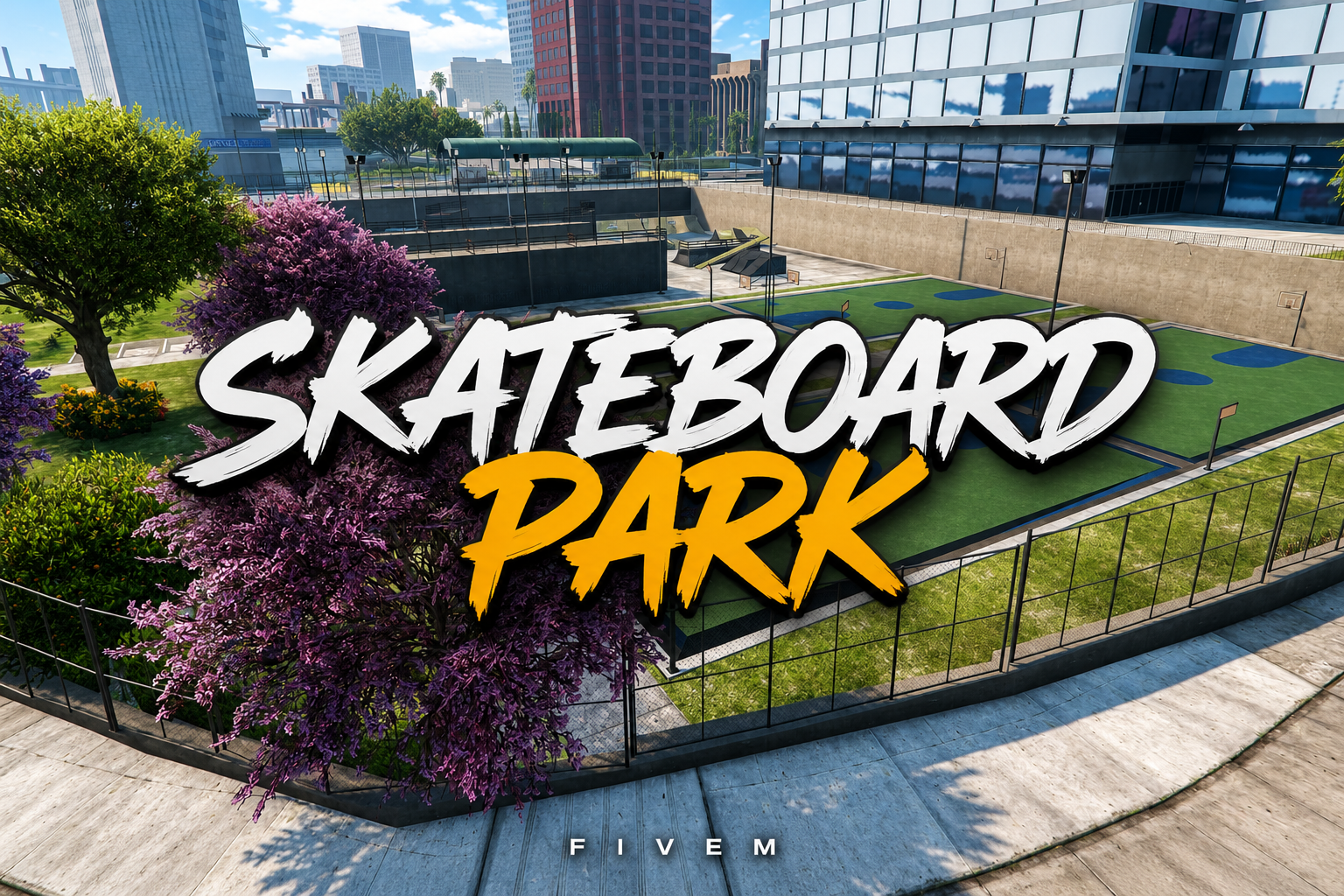 FIVEM Skateboard Park | Dynamic Skate Park MLO | Ramps & Rails | Half-Pipe | Add-On | Optimized | Fivem Ready | High Quality