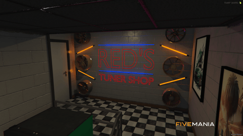 FIVEM Reds Tunndershop | Custom Mechanic Shop MLO | Interior & Exterior | Modern Design | Neon Lighting | Lounge & Arcade | Add-On | Optimized | Fivem Ready | High Quality — image 18