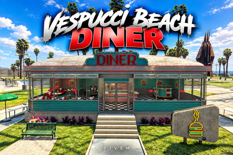 FIVEM Vespucci Beach Diner, Retro Diner MLO