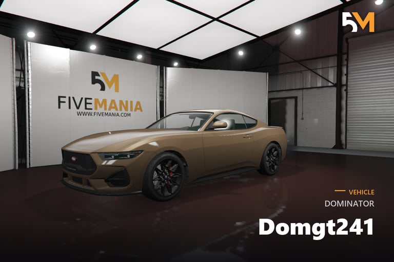 FIVEM Dominator Domgt241, Realistic Sports Car Add-On