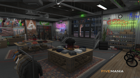 FIVEM Skate Zone Shop | Skate Park & Retail MLO | Interior & Exterior | Skate Ramps | Clothing & Bikes | Custom Props | Add-On | Optimized | Fivem Ready | High Quality — image 6