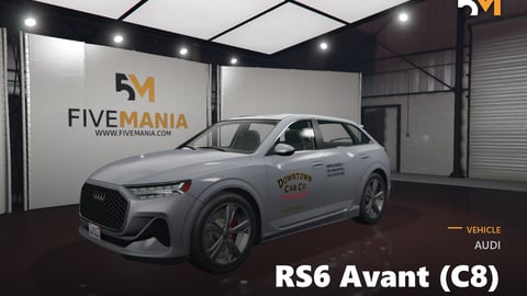 FIVEM Audi RS6 Avant (C8) | Lore Friendly Taxi Wagon Add-On | Custom Livery | HQ Interior & Exterior | Working Lights | Optimized | Fivem Ready | High Quality cover