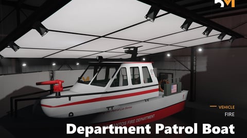 FIVEM Fire Department Patrol Boat | Lore Friendly Emergency Vessel | Working Water Cannon | Detailed Interior | Emergency Lights | Add-On | Optimized | Fivem Ready | High Quality cover