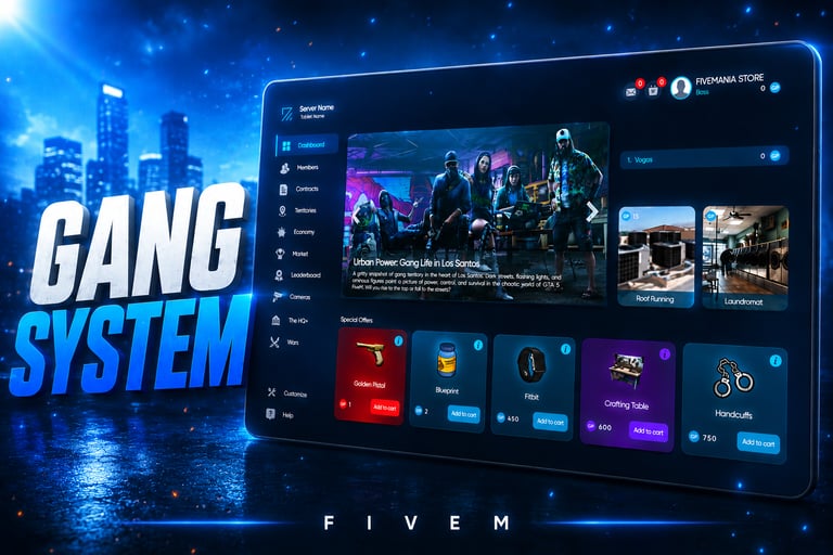 FIVEM Gang System, Comprehensive Management Script