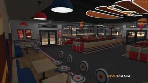 FIVEM Burgershot Restaurant | Iconic Fast Food Restaurant MLO | Interior & Exterior | Detailed Kitchen | Dining Area | Restrooms | Add-On | Optimized | Fivem Ready | High Quality — image 9