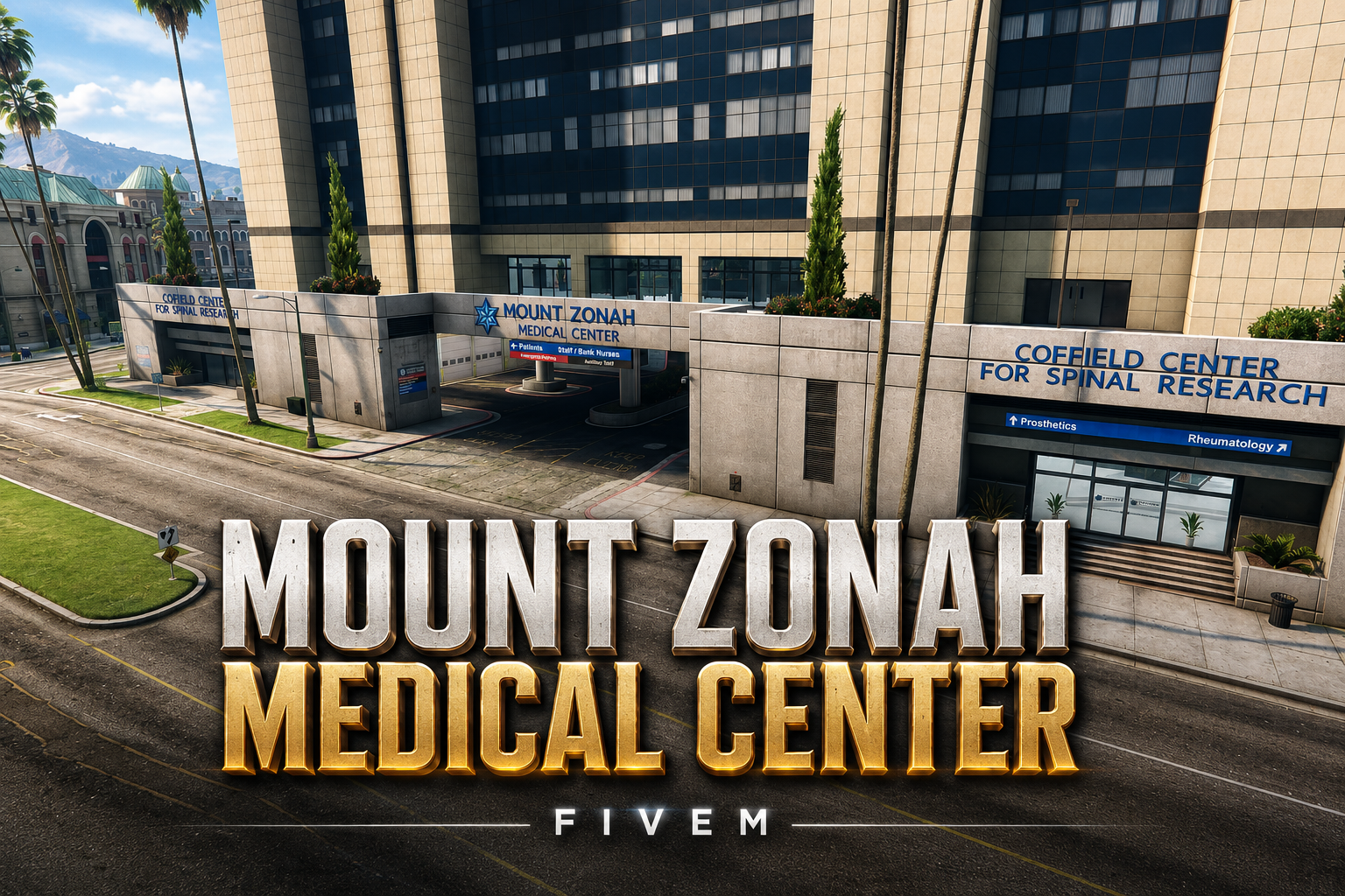 FIVEM Mount Zonah Medical Center | Comprehensive Hospital MLO | Interior & Exterior | Patient Rooms | Helipad | Lobby | Add-On | Optimized | Fivem Ready | High Quality