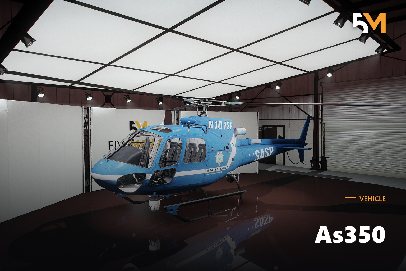FIVEM As350 | Emergency Helicopter Add-On | Working Lights | Detailed Exterior | Custom Livery | Optimized | Fivem Ready | High Quality