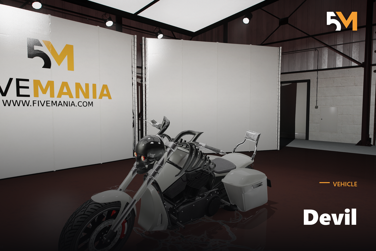 FIVEM Devil | Custom Chopper Motorcycle [Unbadged] Add-On | Unique Frame Design | Saddlebags | Working Lights | Optimized | Fivem Ready | High Quality