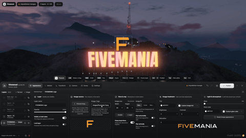 FIVEM Vinewood Sign Studio editor | Interactive Sign Customization Tool | Live Editing | Text & Image Layers | Lighting & Glow | 3D Letters | Add-On | Optimized | Fivem Ready | High Quality, image 21