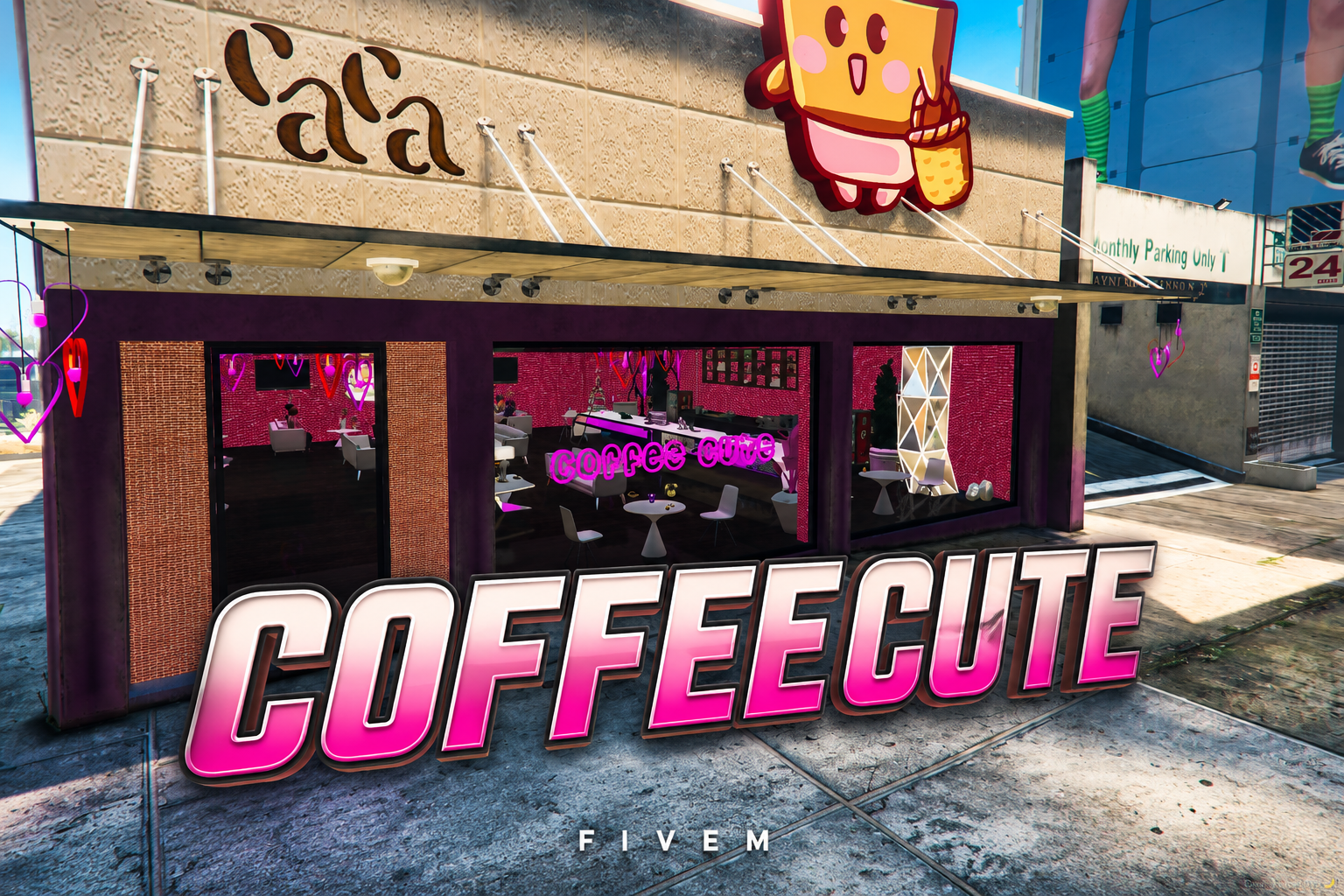 FIVEM Coffeecute | Charming Cafe MLO | Interior & Exterior | Custom Props | Unique Design | Add-On | Optimized | Fivem Ready | High Quality