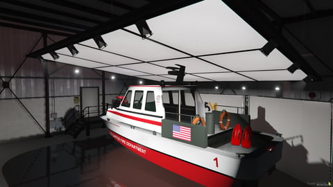 FIVEM Fire Department Patrol Boat | Lore Friendly Emergency Vessel | Working Water Cannon | Detailed Interior | Emergency Lights | Add-On | Optimized | Fivem Ready | High Quality, image 8