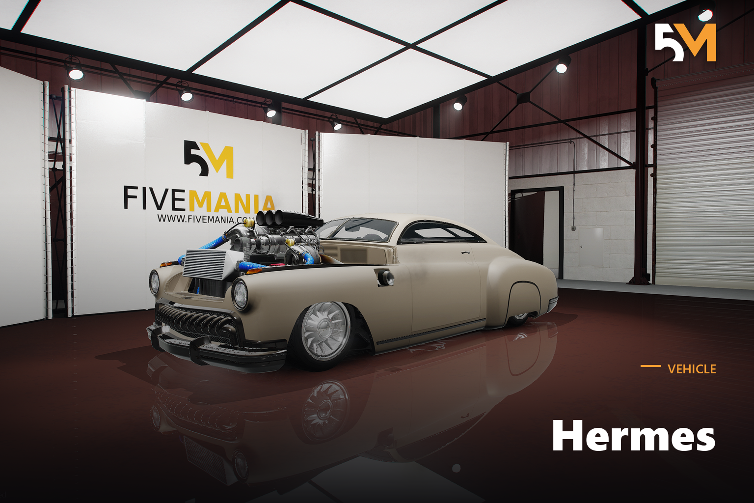 FIVEM Hermes | Custom Hot Rod [Unbadged] Add-On | Exposed Engine | Tuning Parts | Custom Wheels | Lowrider Stance | Add-On | Optimized | Fivem Ready | High Quality