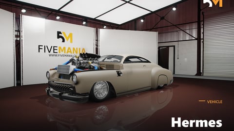FIVEM Hermes | Custom Hot Rod [Unbadged] Add-On | Exposed Engine | Tuning Parts | Custom Wheels | Lowrider Stance | Add-On | Optimized | Fivem Ready | High Quality cover