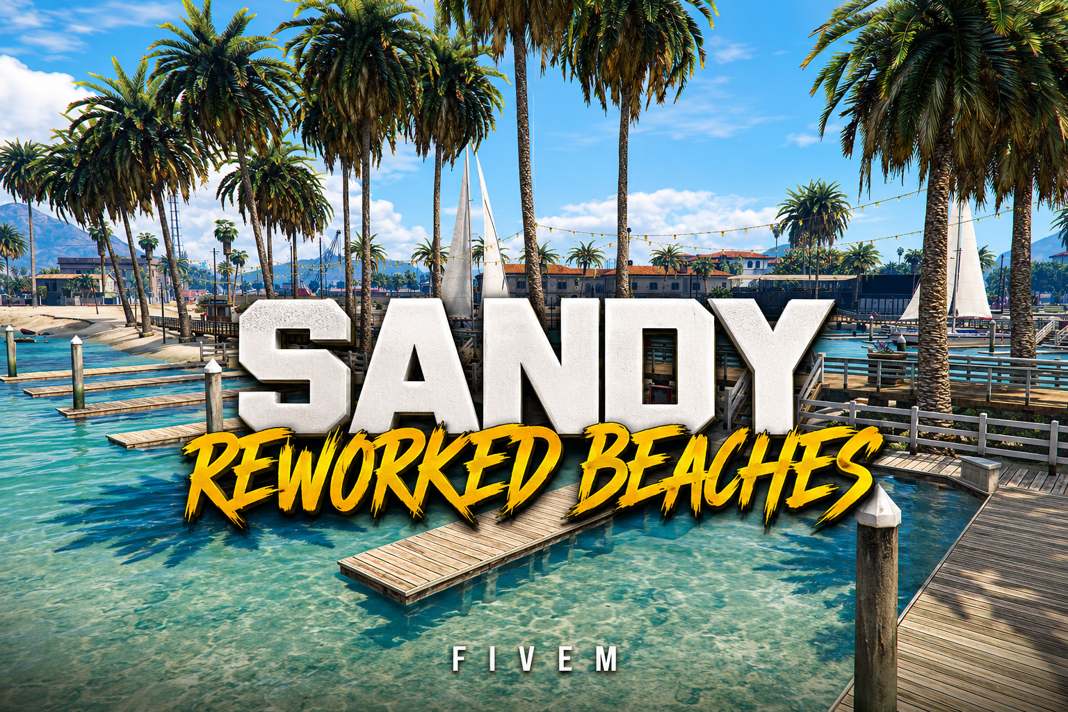 FIVEM Sandy Reworked Beaches | Expanded Coastal Environment MLO | Marina | Restaurant | Office | Dry Dock | Add-On | Optimized | Fivem Ready | High Quality