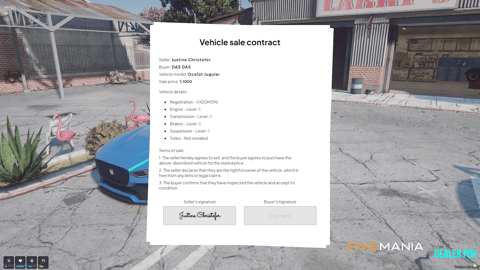 FIVEM Used Car Business | Comprehensive Dealership Script | Vehicle Sales & Contracts | Test Drives | Inspection | Add-On | Optimized | Fivem Ready | High Quality, image 27