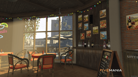 FIVEM The Italian Pizza Restaurant | Authentic Dining MLO | Interior & Exterior | Detailed Bar | Kitchen & Storage | Add-On | Optimized | Fivem Ready | High Quality — image 9