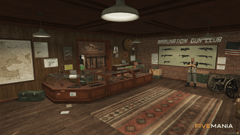 FIVEM Julia Gunstore | Custom Ammunation MLO | Interior & Exterior | Weapon Displays | Custom Props | Add-On | Optimized | Fivem Ready | High Quality — image 6