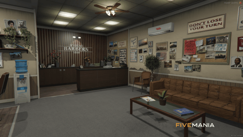 FIVEM Barber Shop | Cozy Hair Salon MLO | Interior & Exterior | Custom Props | Waiting Area | Reception | Add-On | Optimized | Fivem Ready | High Quality — image 3