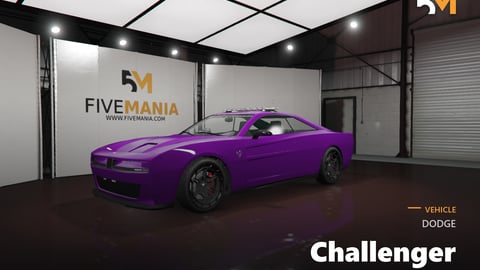 FIVEM Dodge Challenger | Lore Friendly Muscle Car | Custom Bodykit | Detailed Interior | Working Lights | Add-On | Optimized | Fivem Ready | High Quality cover