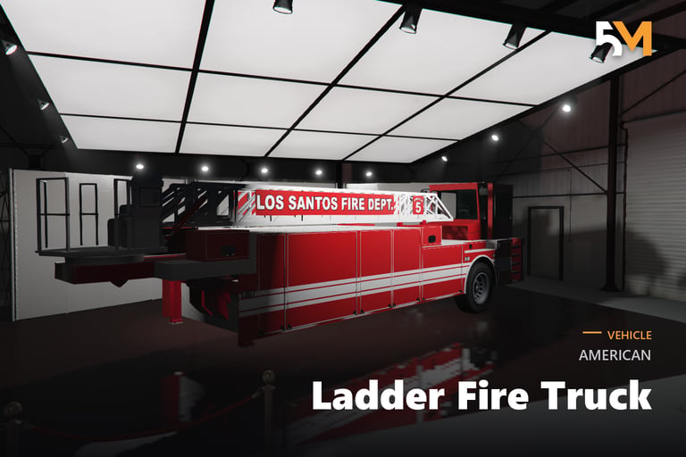 FIVEM American Ladder Fire Truck, Lore Friendly Emergency Vehicle