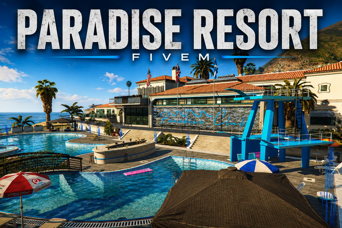 FIVEM Paradise Resort | Luxury Resort & Country Club MLO | Multiple Pools | Diving Board | Rooftop Bar | Interior & Exterior | Add-On | Optimized | Fivem Ready | High Quality
