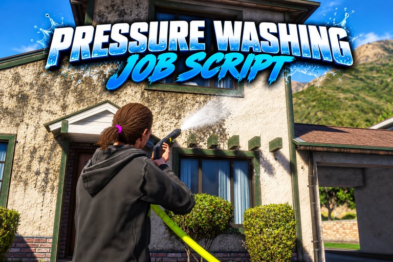 FIVEM Pressure Washing Job Script, Realistic Job Script