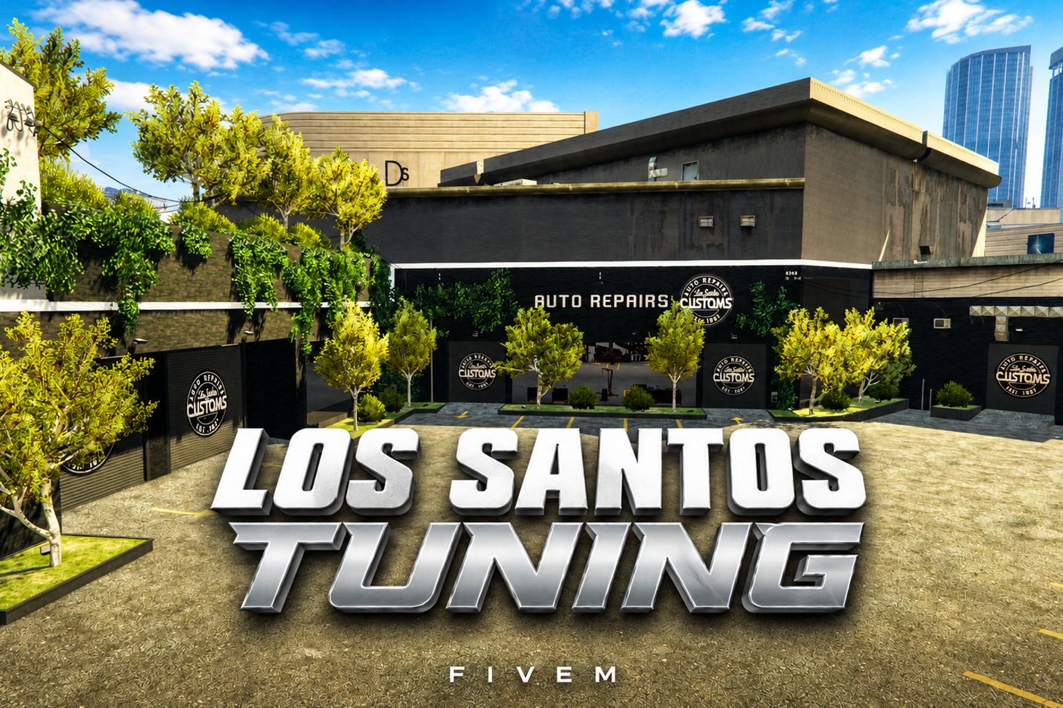 FIVEM Lossantostuning | Custom Mechanic Shop MLO | Interior & Exterior | Custom Branding | Office & Reception | Tuning Bays | Add-On | Optimized | Fivem Ready | High Quality