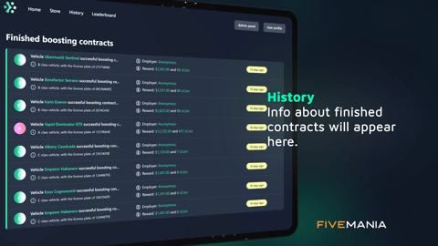FIVEM Boosting Script | Advanced Crime System | Contracts | User Levels | UI & Leaderboard | Vehicle Tracking | Add-On | Optimized | Fivem Ready | High Quality, image 13