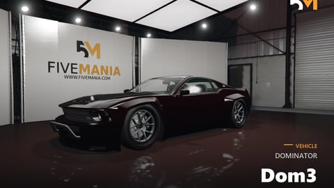 FIVEM Dominator Dom3 | Custom Muscle Car Add-On | Interior & Exterior | Working Lights | Tuning Parts | Add-On | Optimized | Fivem Ready | High Quality cover