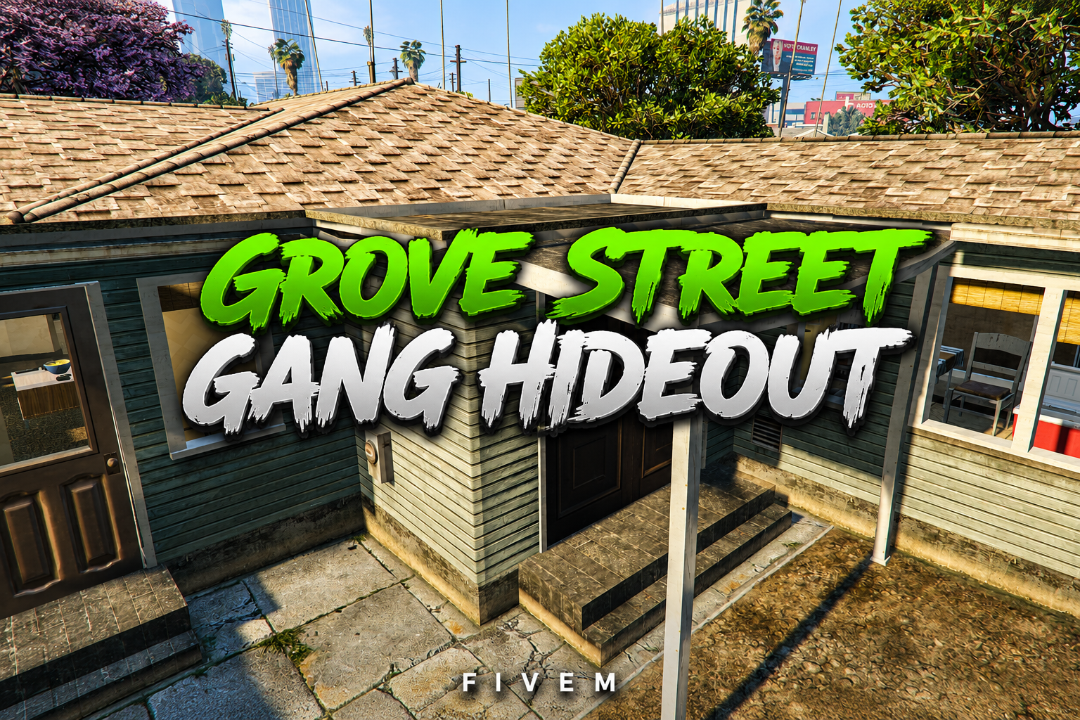 FIVEM Grove Street Gang Hideout | Custom MLO Interior & Exterior | Pool Table & Gym | Add-On | Optimized | Fivem Ready | High Quality