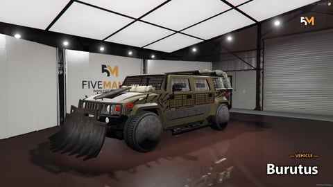 FIVEM Burutus | Armored Off-Road SUV [Unbadged] Add-On | Custom Armor | Spiked Defenses | Roof Cargo | Unique Wheels | Optimized | Fivem Ready | High Quality, image 6