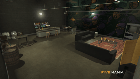 FIVEM Ballas Stash | Gang Hideout MLO | Gym & Bar | Storage Area | Lore-Friendly Mural | Add-On | Optimized | Fivem Ready | High Quality — image 11