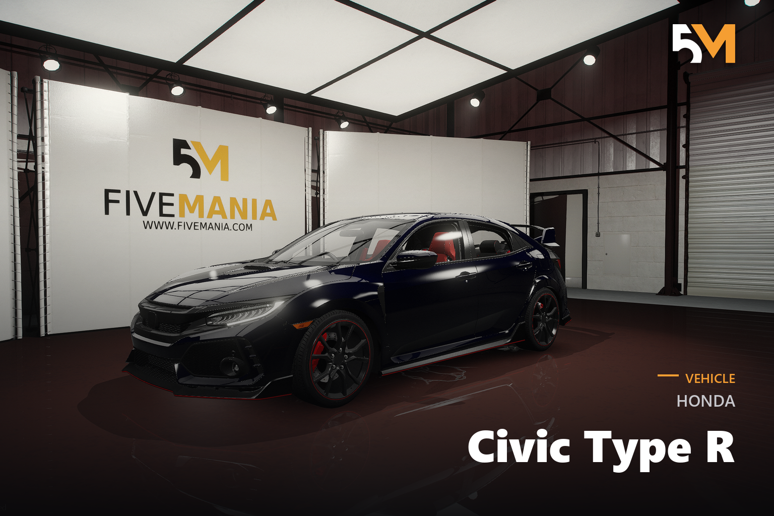 FIVEM Honda Civic Type R | Realistic Sports Car [Badged] Add-On | Interior & Exterior | Custom Rims | Working Lights | Optimized | Fivem Ready | High Quality