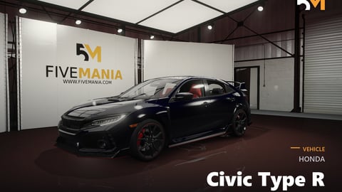 FIVEM Honda Civic Type R | Realistic Sports Car [Badged] Add-On | Interior & Exterior | Custom Rims | Working Lights | Optimized | Fivem Ready | High Quality cover