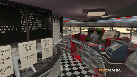 FIVEM Sandy Burgershots | Retro Diner MLO | Interior & Exterior | Custom Props | Add-On | Optimized | Fivem Ready | High Quality — image 9