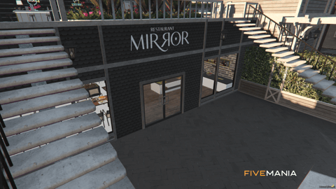 FIVEM Mirror Restaurant | Luxury Multi-Level Restaurant MLO | Interior & Exterior | Outdoor Bar | Rooftop Lounge | Custom Props | Add-On | Optimized | Fivem Ready | High Quality — image 11