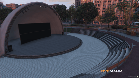 FIVEM Legion Square V4 | Revitalized Public Space MLO | Amphitheater | Seating Areas | Food Stalls | Water Features | Add-On | Optimized | Fivem Ready | High Quality — image 6
