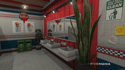 FIVEM Burgershot Restaurant | Iconic Fast Food MLO | Interior & Exterior | Full Kitchen | Dining Area | Restrooms | Add-On | Optimized | Fivem Ready | High Quality — image 12