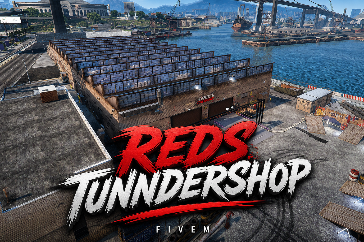 FIVEM Reds Tunndershop | Custom Mechanic Shop MLO | Interior & Exterior | Modern Design | Neon Lighting | Lounge & Arcade | Add-On | Optimized | Fivem Ready | High Quality