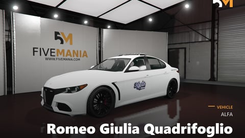 FIVEM Alfa Romeo Giulia Quadrifoglio | Lore Friendly Service Sedan | Working Lights | Custom Livery | HQ Interior | Add-On | Optimized | Fivem Ready | High Quality cover