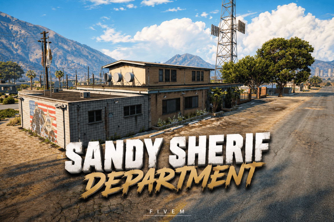 FIVEM Sandy Sherif Department | Lore-Friendly Police Station MLO | Interior & Exterior | Jail Cells | Offices | Reception Area | Add-On | Optimized | Fivem Ready | High Quality